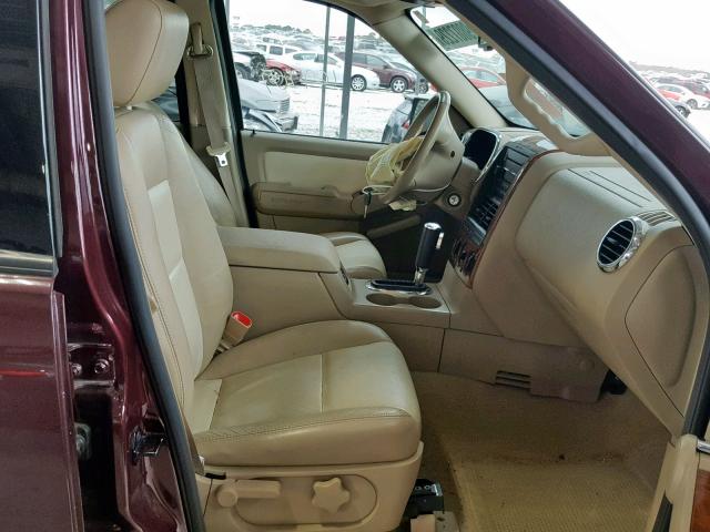 1FMEU64E47UA69744 - 2007 FORD EXPLORER E MAROON photo 5