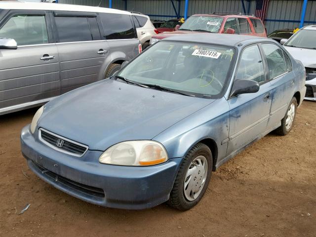 JHMEJ6622WS016307 - 1998 HONDA CIVIC DX BLUE photo 2