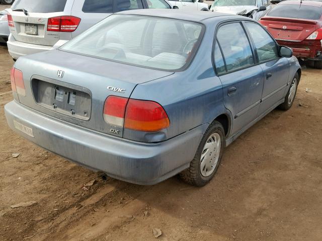 JHMEJ6622WS016307 - 1998 HONDA CIVIC DX BLUE photo 4