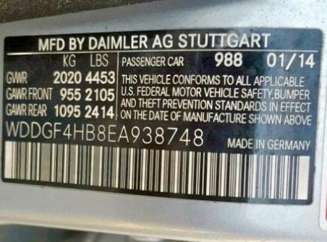 WDDGF4HB8EA938748 - 2014 MERCEDES-BENZ C 250 SILVER photo 10