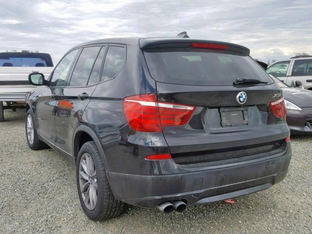 5UXWX9C50D0A28311 - 2013 BMW X3 XDRIVE2 BLACK photo 3