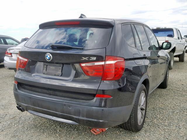 5UXWX9C50D0A28311 - 2013 BMW X3 XDRIVE2 BLACK photo 4