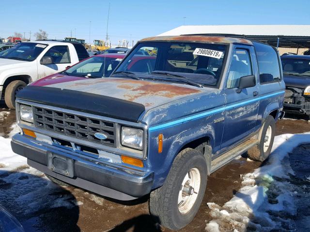 1FMBU14T3HUB04599 - 1987 FORD BRONCO II BLUE photo 2