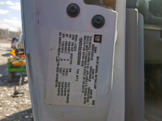 1GNDV33L55D305656 - 2005 CHEVROLET UPLANDER L 白色 照片 10