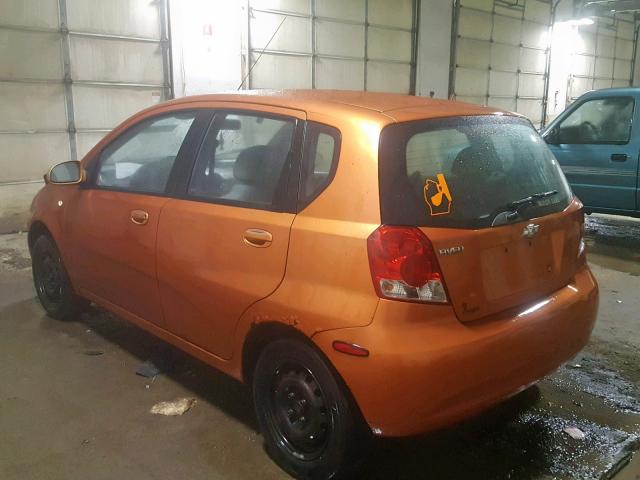 KL1TD62645B369159 - 2005 CHEVROLET AVEO BASE Narıncı foto 3