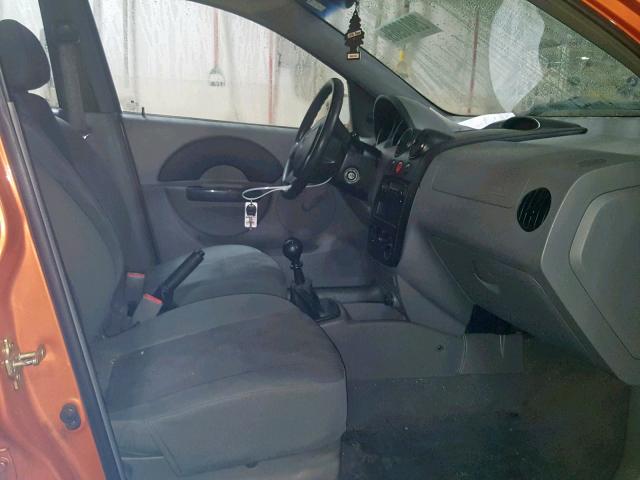 KL1TD62645B369159 - 2005 CHEVROLET AVEO BASE Narıncı foto 5