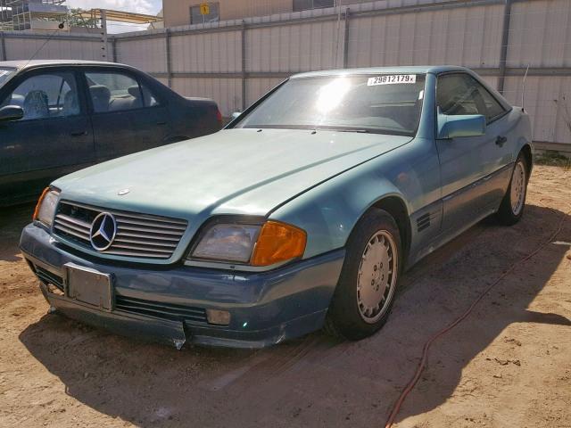 WDBFA66E3MF035808 - 1991 MERCEDES-BENZ 500 SL GREEN photo 2