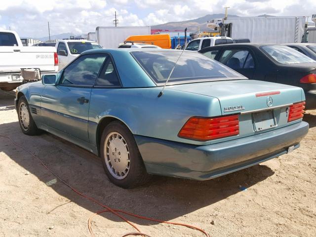 WDBFA66E3MF035808 - 1991 MERCEDES-BENZ 500 SL GREEN photo 3