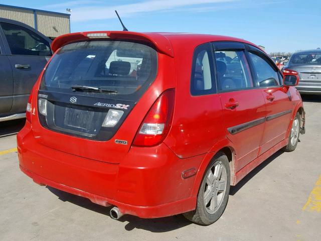 JS2RD41H935200766 - 2003 SUZUKI AERIO SX RED photo 4