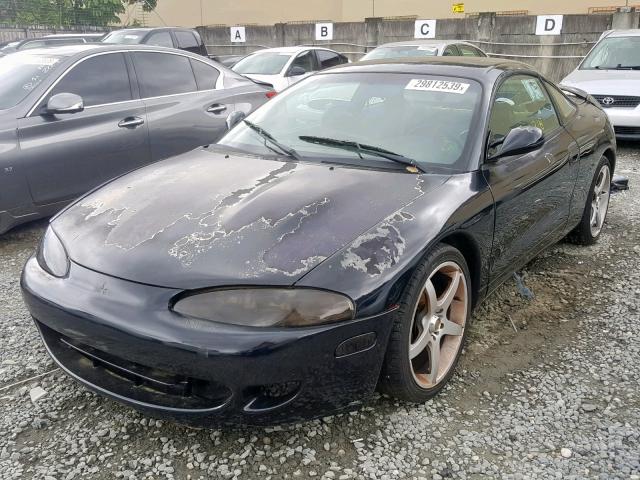 4A3AK34YXWE070758 - 1998 MITSUBISHI ECLIPSE RS BLACK photo 2