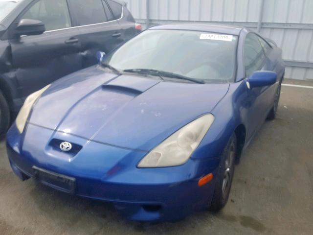 JTDDR32T920137697 - 2002 TOYOTA CELICA GT BLUE photo 2