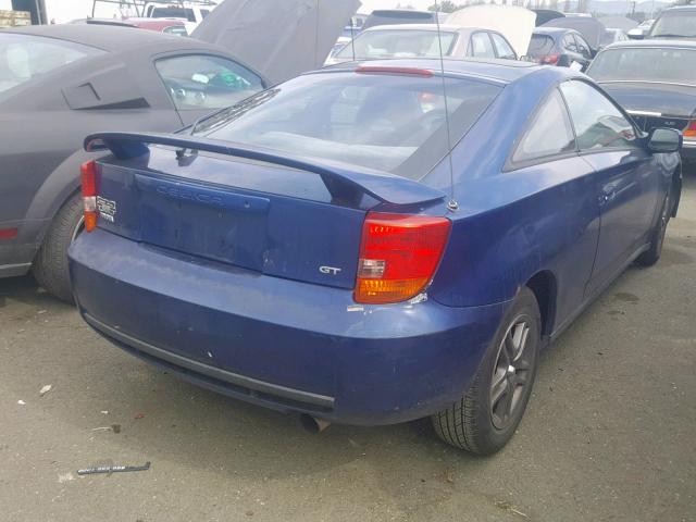 JTDDR32T920137697 - 2002 TOYOTA CELICA GT BLUE photo 4