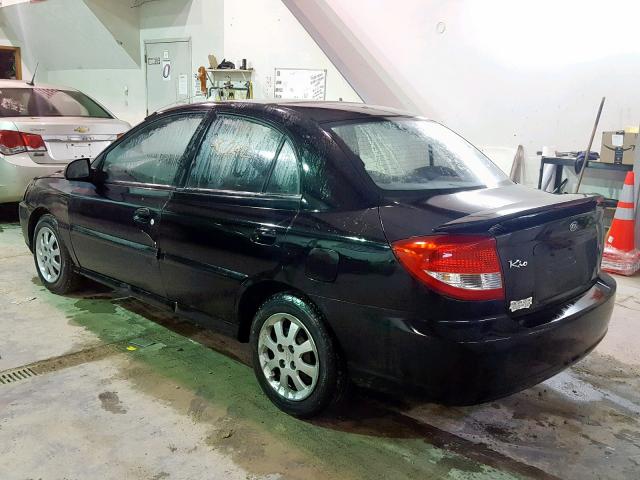 KNADC125X56402357 - 2005 KIA RIO BLACK photo 3