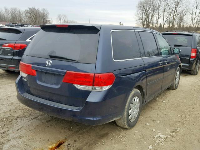 5FNRL382X9B036797 - 2009 HONDA ODYSSEY LX BLUE photo 4