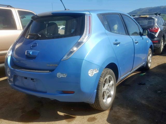 JN1AZ0CP9BT005964 - 2011 NISSAN LEAF SV BLUE photo 4