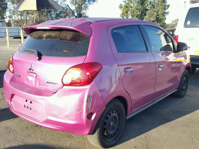 ML32A3HJ8FH037606 - 2015 MITSUBISHI MIRAGE DE PURPLE photo 4