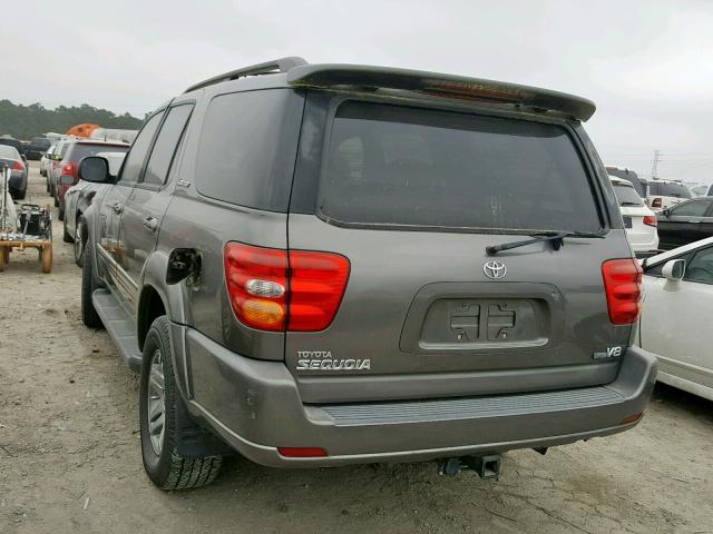 5TDZT38A73S152873 - 2003 TOYOTA SEQUOIA LI GRAY photo 3