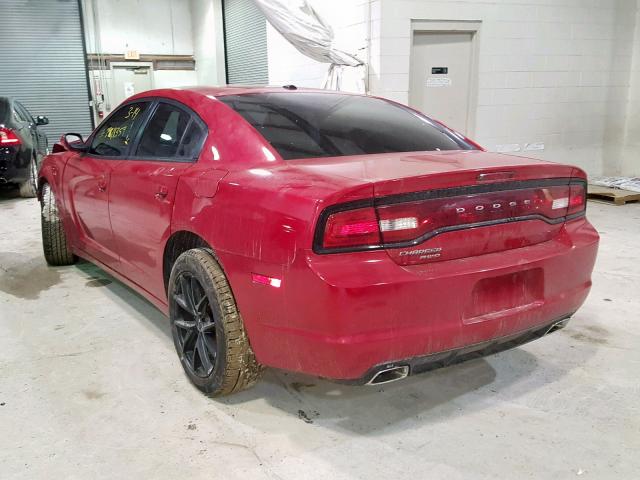 2C3CDXJG2DH568486 - 2013 DODGE CHARGER SX RED photo 3