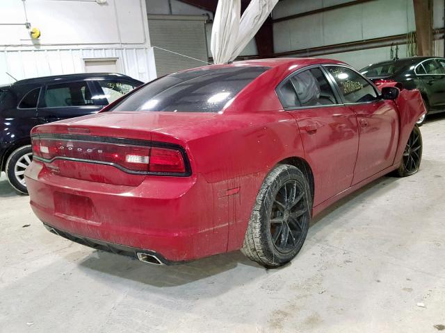 2C3CDXJG2DH568486 - 2013 DODGE CHARGER SX RED photo 4