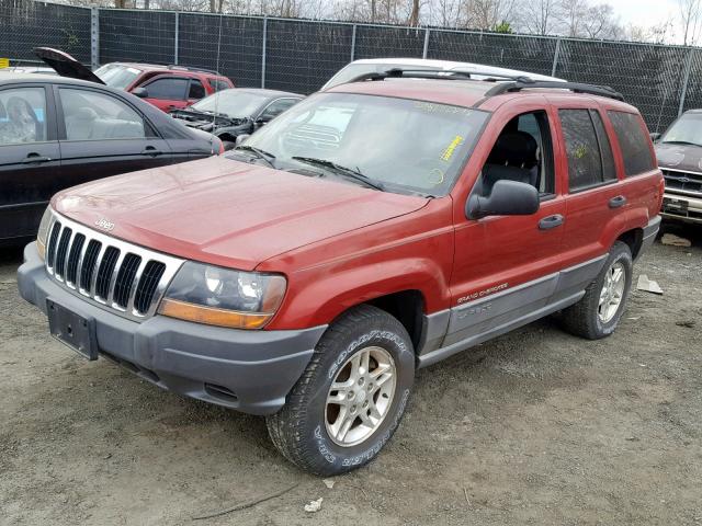 1J4GW48S02C107944 - 2002 JEEP GRAND CHER MAROON photo 2