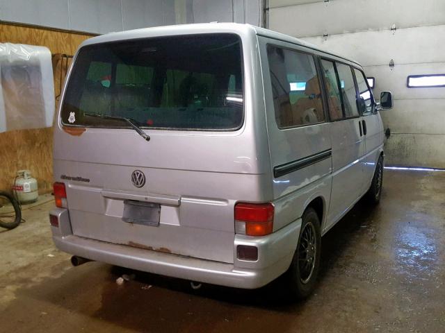 WV2KB47012H037743 - 2002 VOLKSWAGEN EUROVAN GL SILVER photo 4