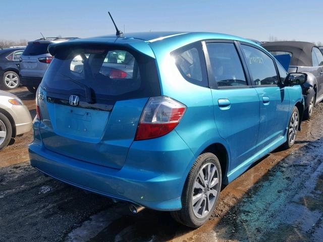 JHMGE8H58CC011148 - 2012 HONDA FIT SPORT BLUE photo 4