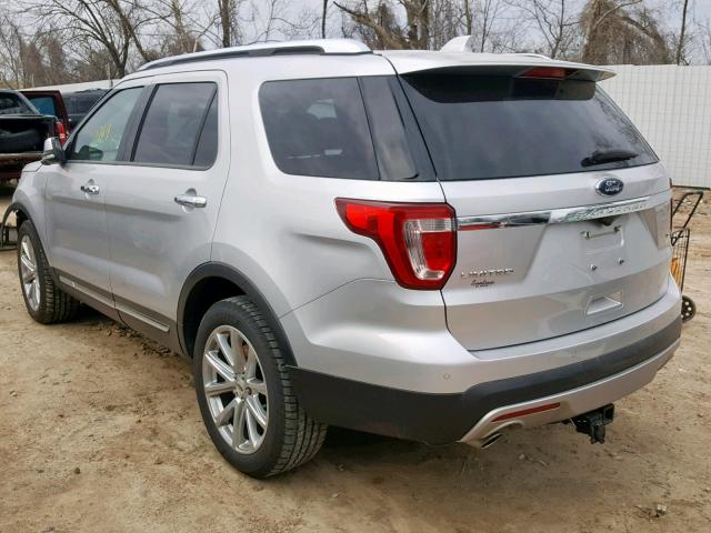 1FM5K8F86GGB27540 - 2016 FORD EXPLORER L SILVER photo 3