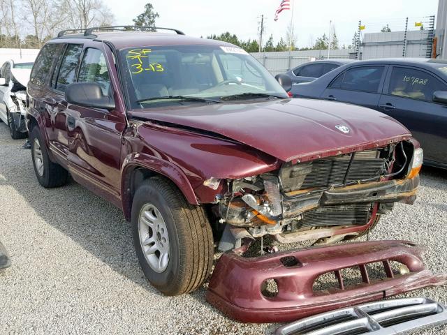 1D4HR48N93F522629 - 2003 DODGE DURANGO SL BURGUNDY photo 1