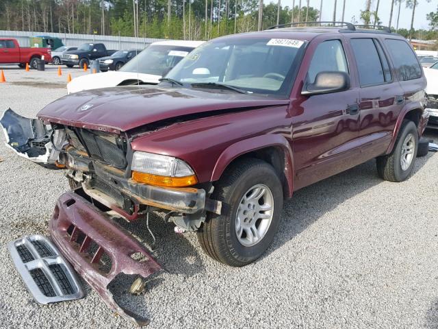 1D4HR48N93F522629 - 2003 DODGE DURANGO SL BURGUNDY photo 2