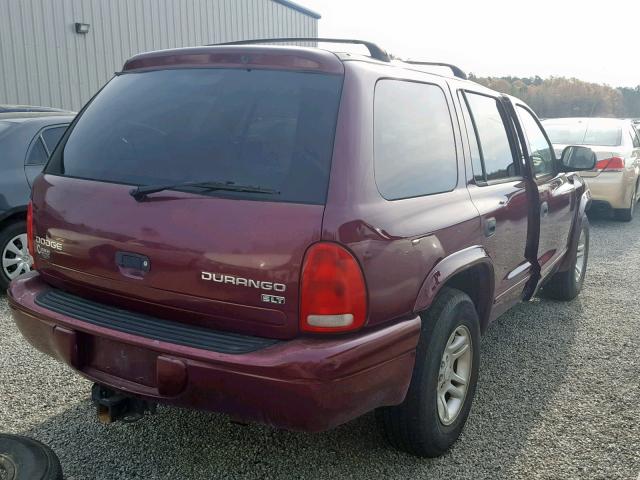 1D4HR48N93F522629 - 2003 DODGE DURANGO SL BURGUNDY photo 4