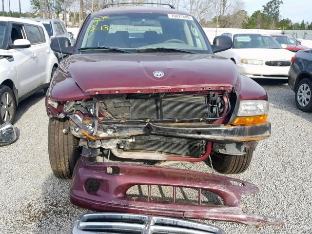 1D4HR48N93F522629 - 2003 DODGE DURANGO SL BURGUNDY photo 9