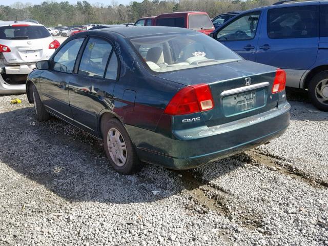 2HGES16211H515814 - 2001 HONDA CIVIC DX GREEN photo 3