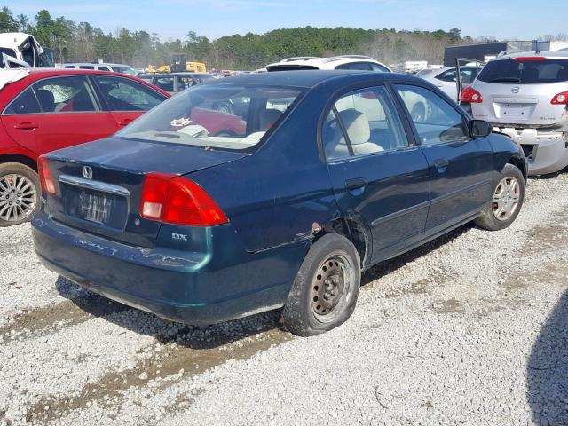 2HGES16211H515814 - 2001 HONDA CIVIC DX GREEN photo 4