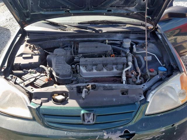 2HGES16211H515814 - 2001 HONDA CIVIC DX GREEN photo 7