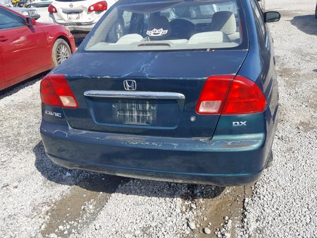 2HGES16211H515814 - 2001 HONDA CIVIC DX GREEN photo 9