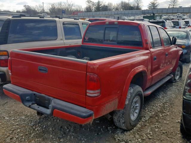 1B7HG2AZ4YS608563 - 2000 DODGE DAKOTA QUA RED photo 4