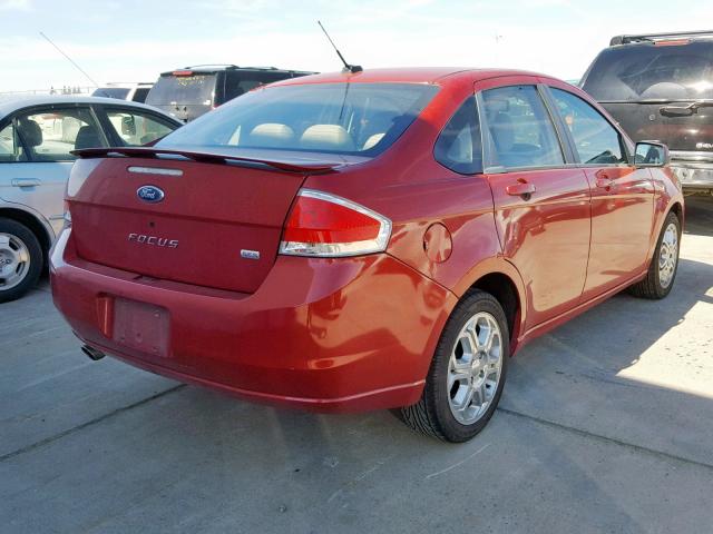 1FAHP36N79W120574 - 2009 FORD FOCUS SES RED photo 4