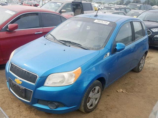 KL1TD66E89B325477 - 2009 CHEVROLET AVEO LS BLUE photo 2