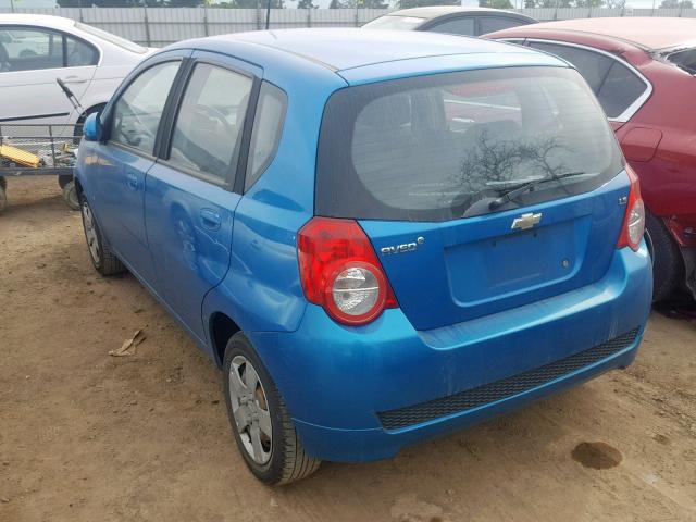 KL1TD66E89B325477 - 2009 CHEVROLET AVEO LS BLUE photo 3