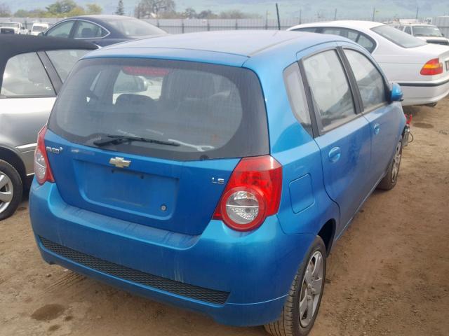 KL1TD66E89B325477 - 2009 CHEVROLET AVEO LS BLUE photo 4