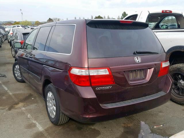 5FNRL38297B022094 - 2007 HONDA ODYSSEY LX RED photo 3