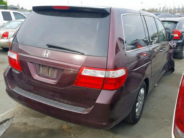 5FNRL38297B022094 - 2007 HONDA ODYSSEY LX RED photo 4