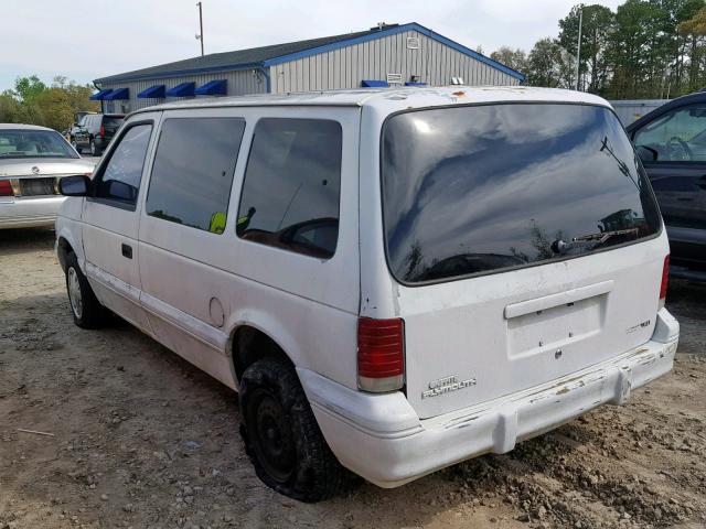 2P4GH2537SR347884 - 1995 PLYMOUTH VOYAGER WHITE photo 3