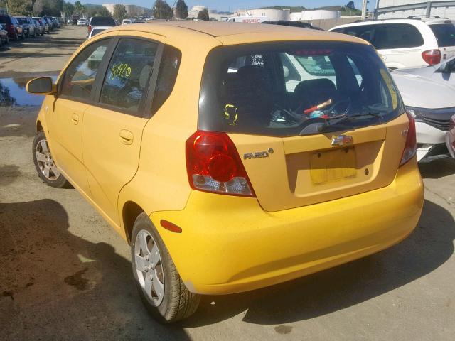 KL1TD666X7B716958 - 2007 CHEVROLET AVEO BASE Sarı foto 3