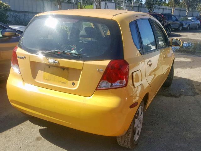 KL1TD666X7B716958 - 2007 CHEVROLET AVEO BASE Sarı foto 4
