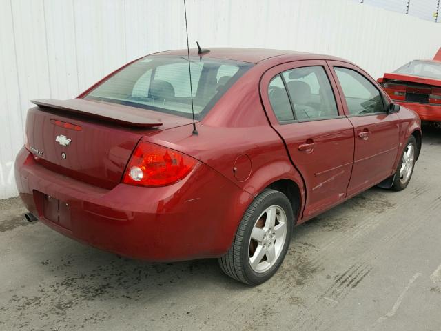 1G1AL58F887194872 - 2008 CHEVROLET COBALT LT RED photo 4