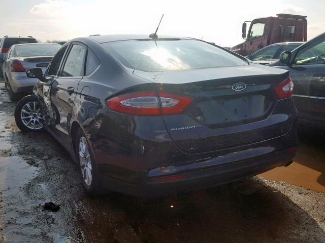 3FA6P0G77GR141415 - 2016 FORD FUSION S BLACK photo 3