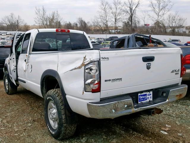 1D7KS28C07J532856 - 2007 DODGE RAM 2500 S WHITE photo 3