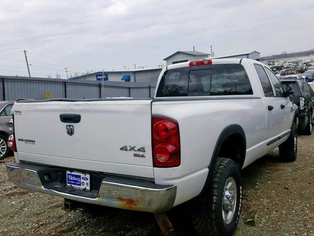 1D7KS28C07J532856 - 2007 DODGE RAM 2500 S WHITE photo 4