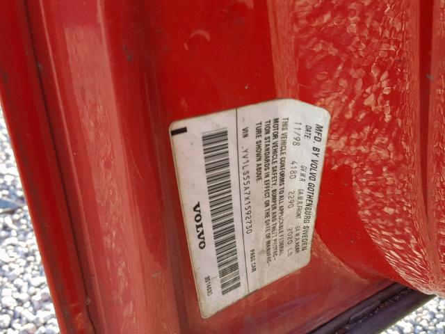 YV1LS55A7X1592730 - 1999 VOLVO S70 RED photo 10